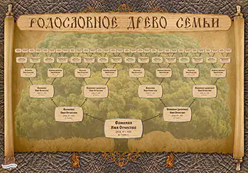 Купить роскошный шаблон родословного дерева семьи